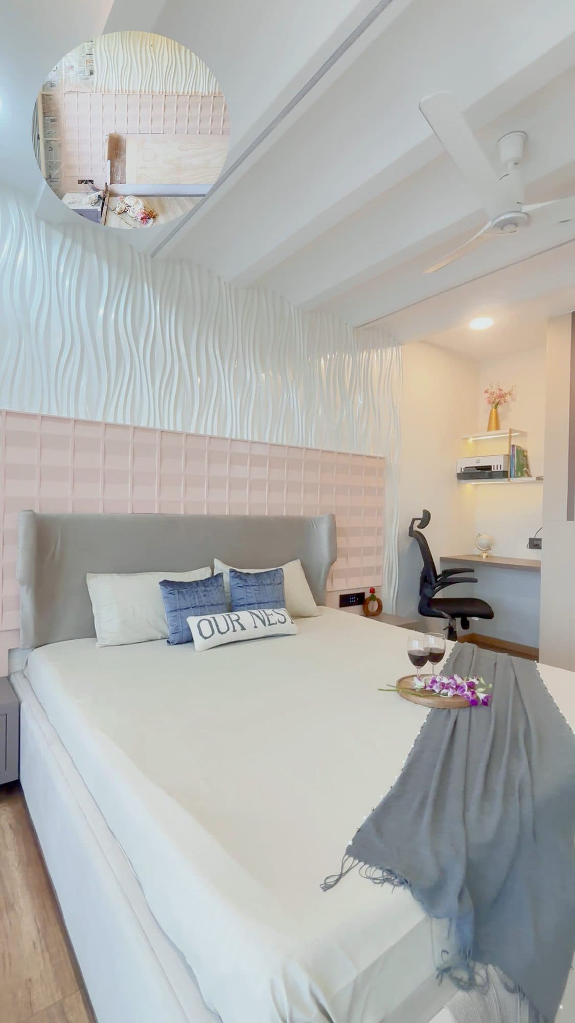 Bedroom in a Kothrud, Pune home by Divya Jain Interiors