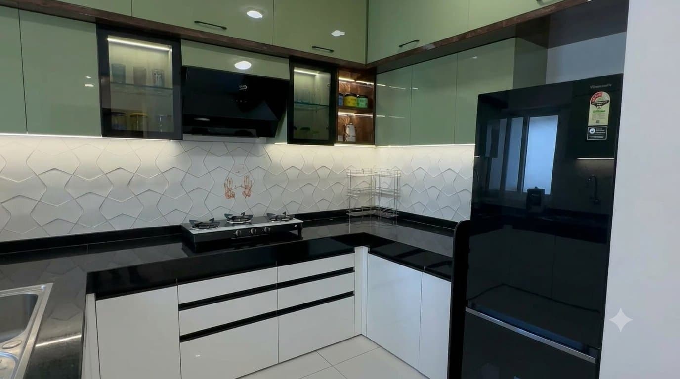 Kitchen in a Andheri West, Mumbai home by Divya Jain Interiors