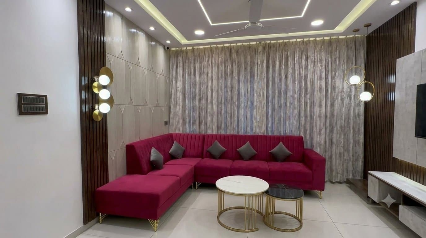 Living Room in a Andheri West, Mumbai home by Divya Jain Interiors