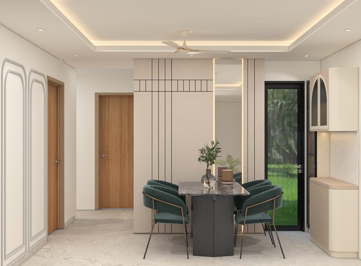 Dining in a Goregaon, Mumbai home by Divya Jain Interiors