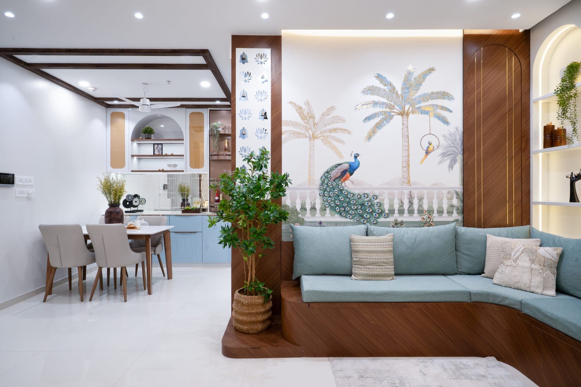 Living Room in a Ravet, Pune home by Divya Jain Interiors