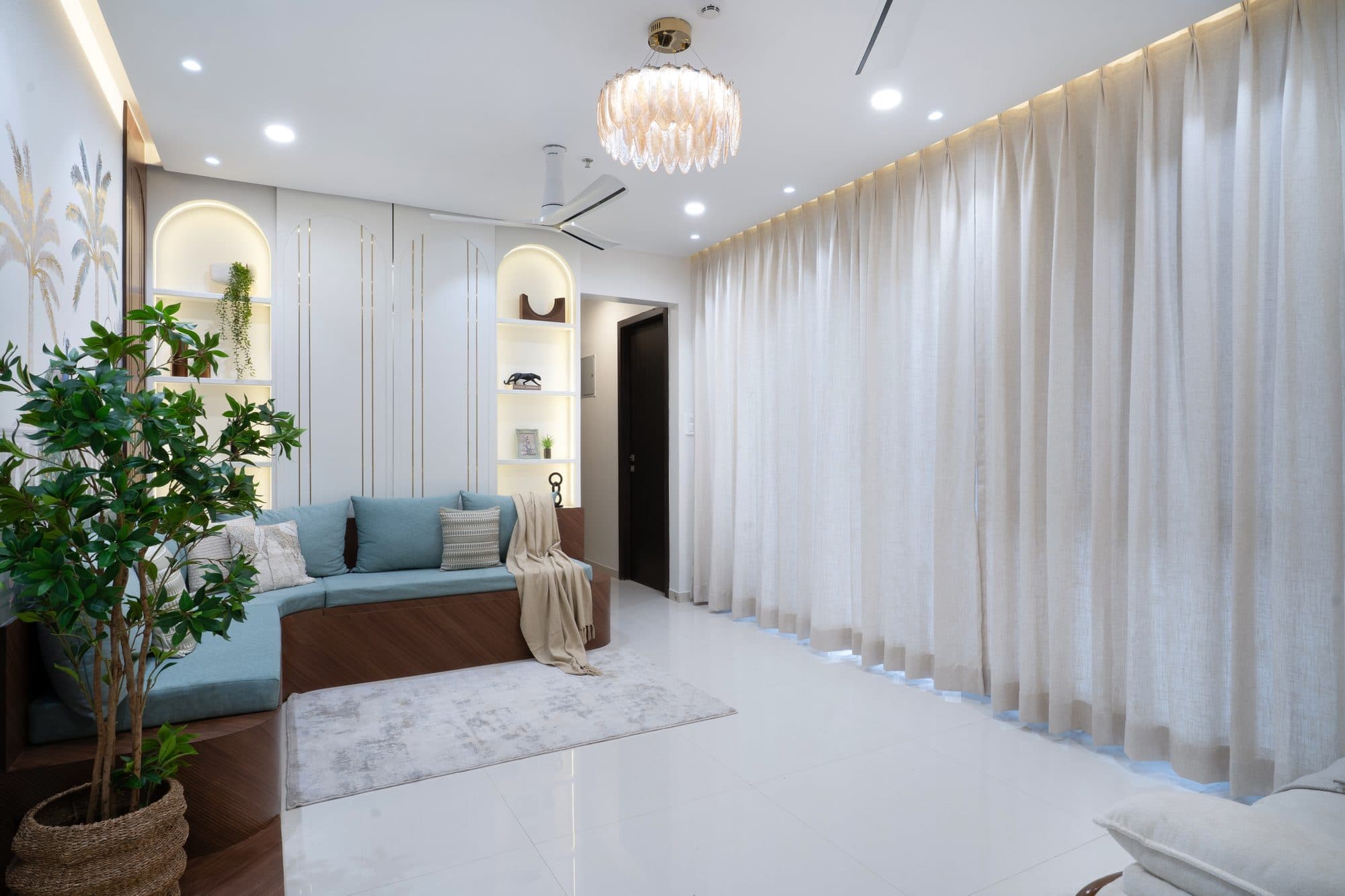 Living Room in a Ravet, Pune home by Divya Jain Interiors