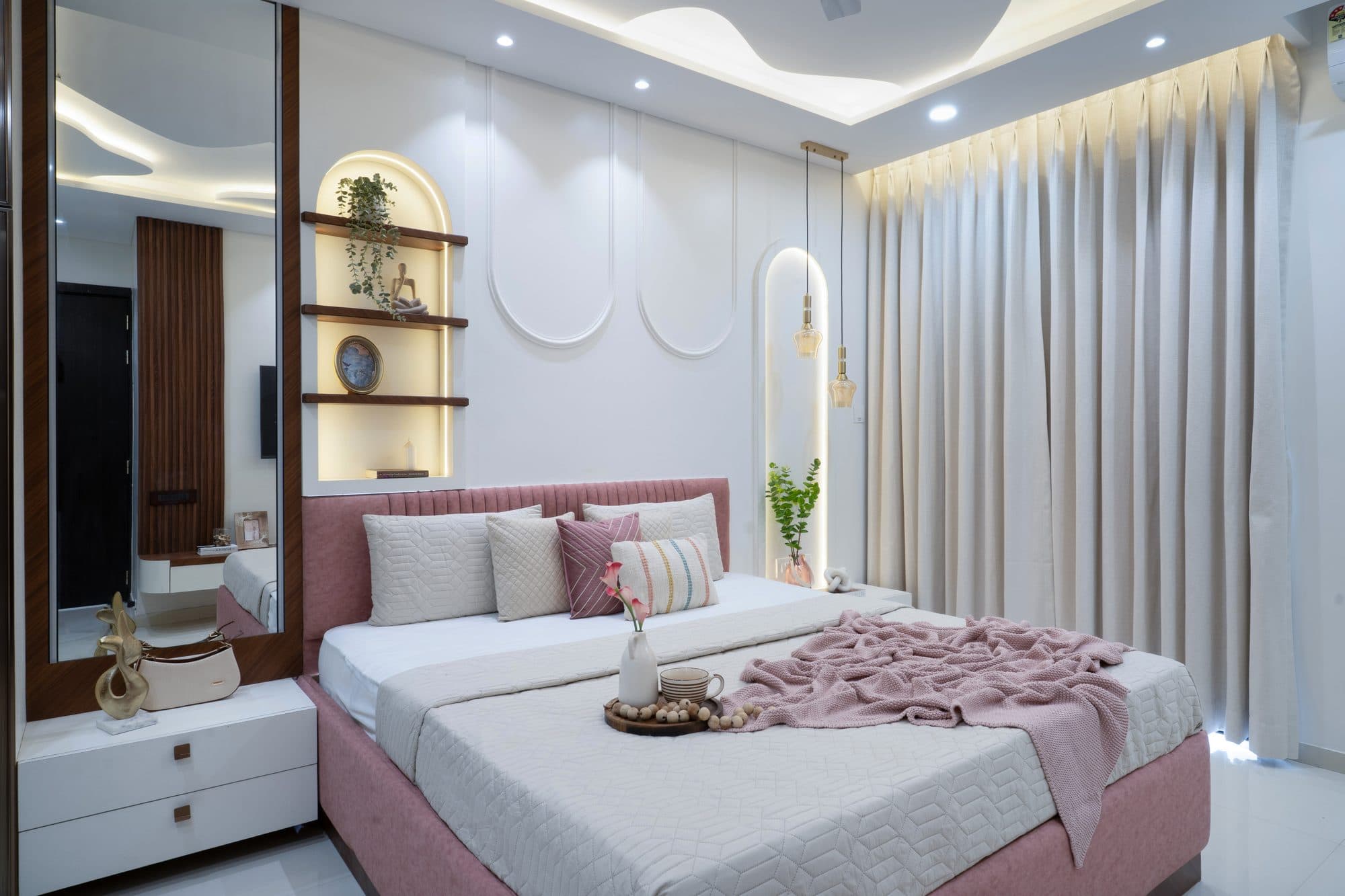 Master Bedroom in a Ravet, Pune home by Divya Jain Interiors