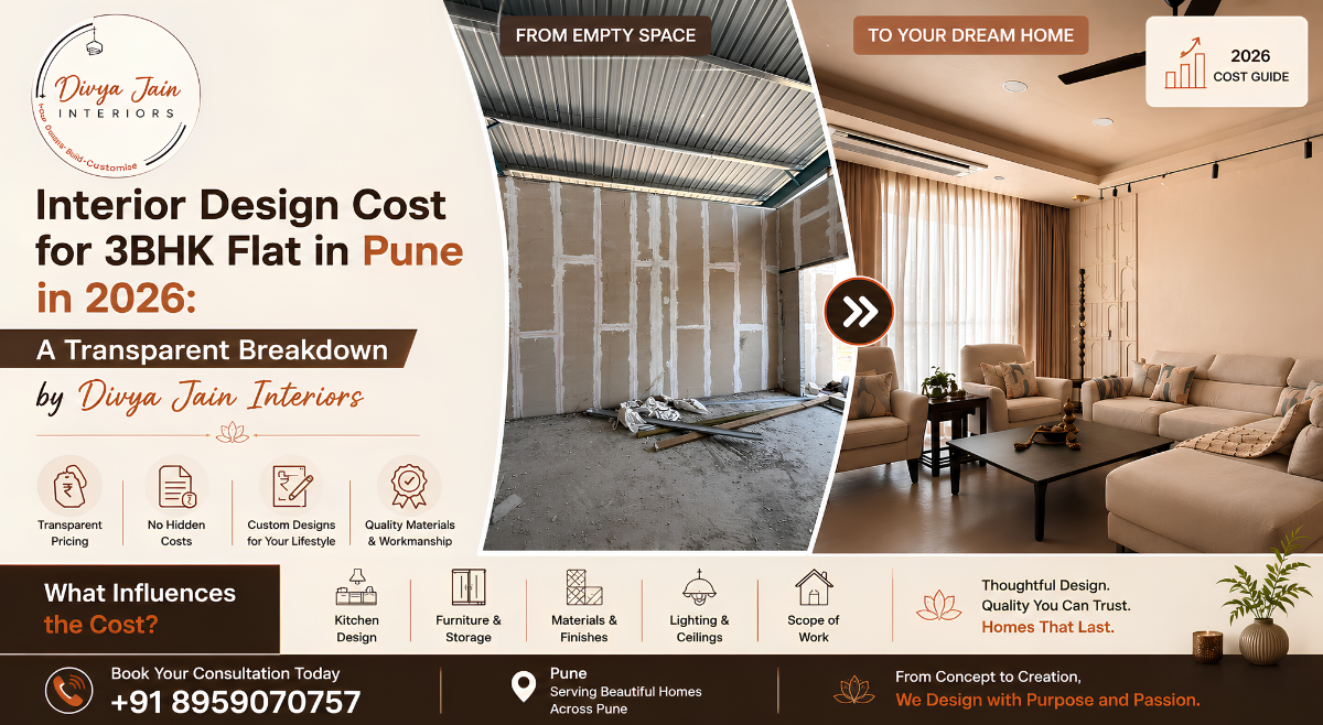 Interior Design Cost for 3BHK Flat in Pune in 2026:
